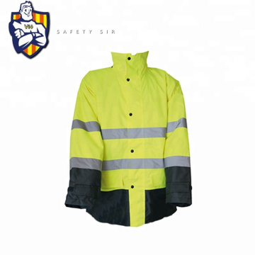 Veste personnalisée de veste réfléchissante en jaune et noir finement transformé en jaune et noir